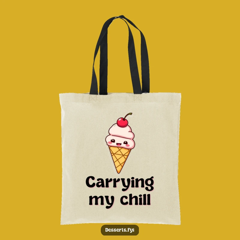 Funny Bouncing Ice Cream Tote Bag: Carry Delight & Sweetness