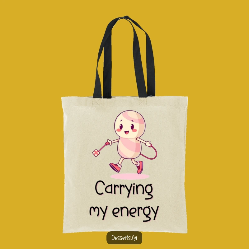 Funny Tote Bag: Energetic Candy Character for Sweet Style and Storage