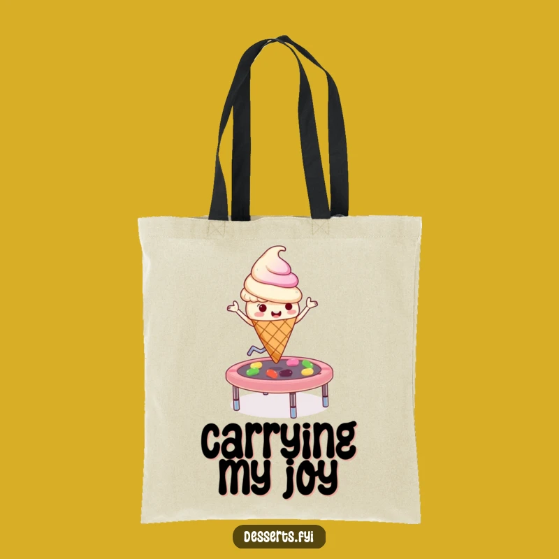Funny Ice Cream Trampoline Tote Bag - Carry Your Energy!