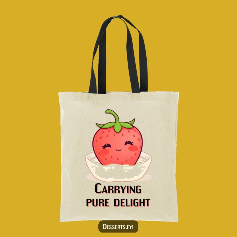 Funny Strawberry Cream Tote Bag: Carry Your Calm, Sweet Gift
