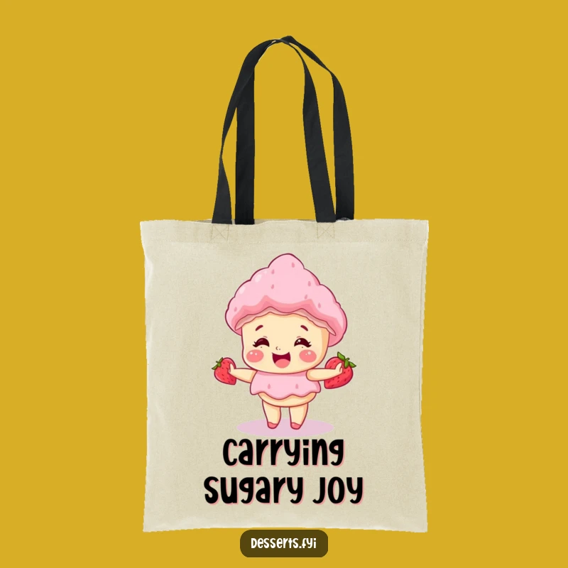 Funny Giggle Cake Strawberry Shortcake Tote Bag: Carry Your Sweetness Everywhere!