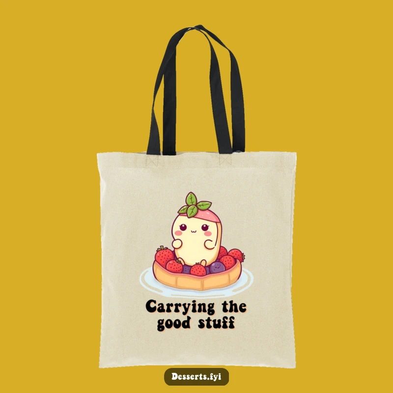 Funny Tart Float Tote Bag - Berry Raft Carry-All, Perfect Funny Gift for Outings