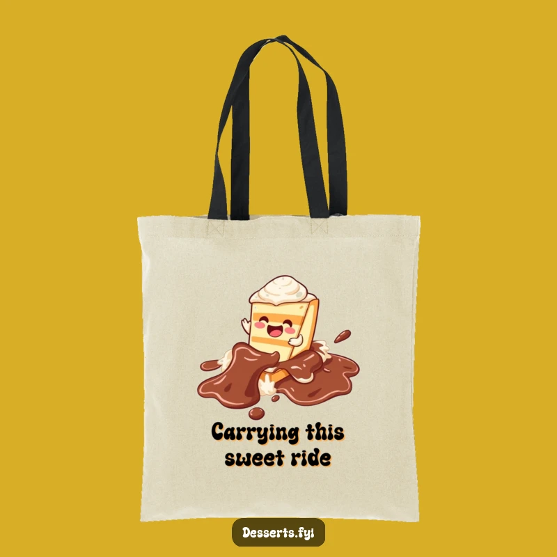 Funny Joyful Cake Tote Bag: Chocolate River Carry-All - Great Funny Gift
