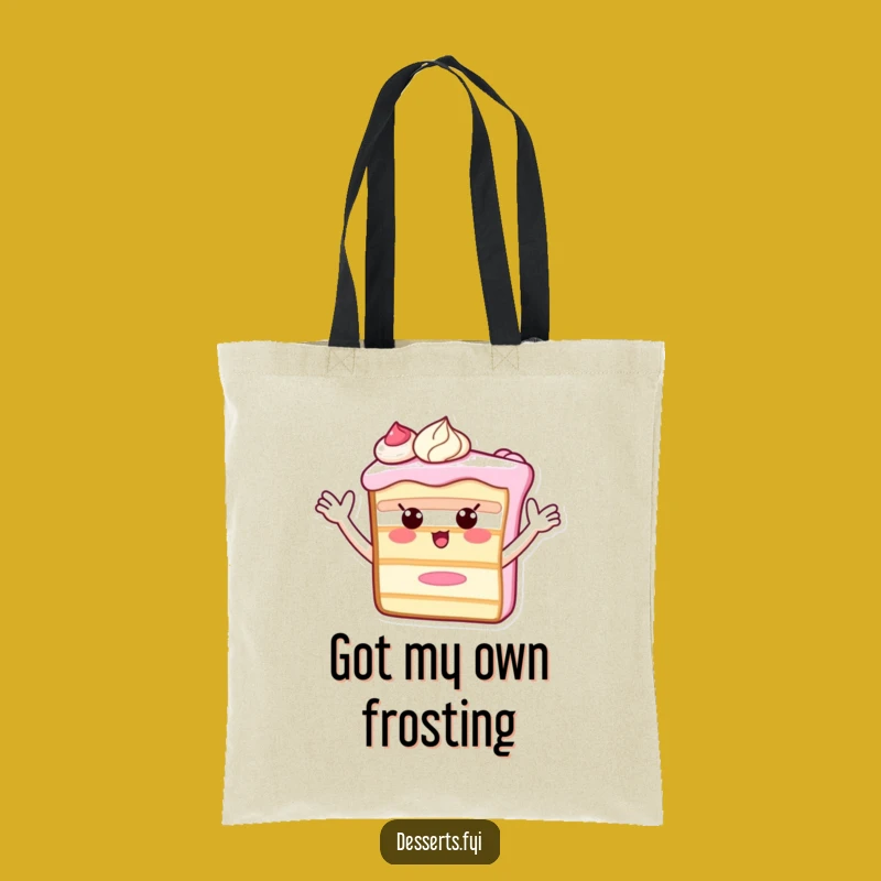Funny Cake Slice Tote Bag: Carry Your Fun with Waving Frosting Arms!