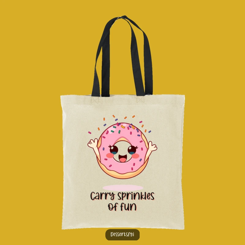 Funny Cheerful Donut Tote Bag: Stylish Sprinkle Toss Carry-All - Great Funny Gift