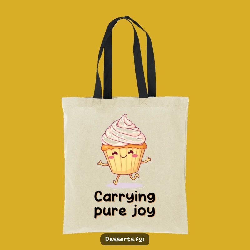 Funny Cupcake Skater Tote Bag: Carry Your Sweets with Hilarious Style!