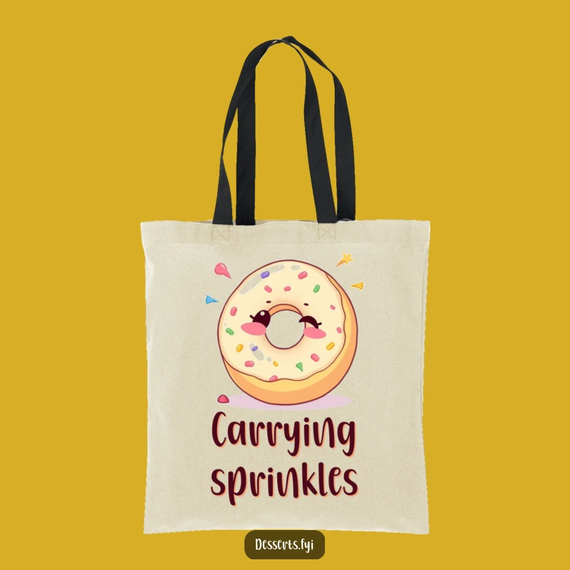 Funny Donut Wink Tote Bag: Joyful Sprinkles - Sweet & Humorous Carryall