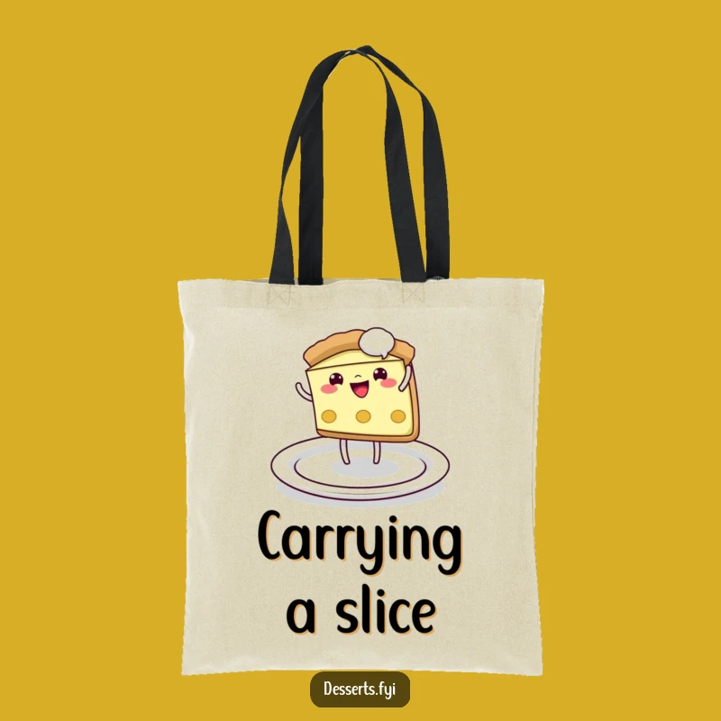 Funny Pie Cartwheel Tote Bag: Playful Slice - Humorous & Practical Carryall