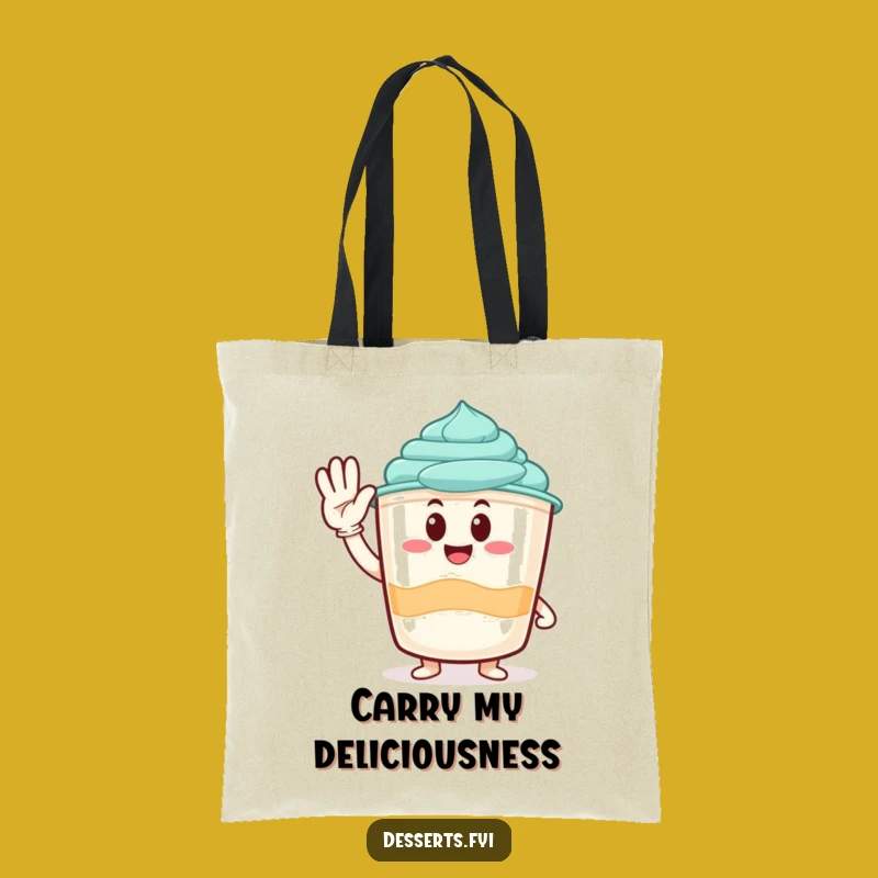 Funny Pudding Cup Tote Bag: Carry Your Essentials with a Smile, Ideal Funny Everyday Gift