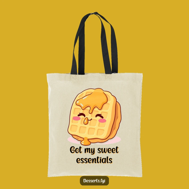 Funny Waffle Tote Bag: Carry Your Charm, Cheeky Wink Art, Perfect Funny Gift