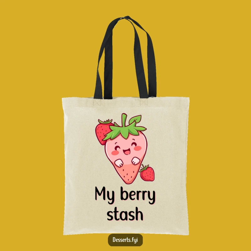 Funny Strawberry Peek Tote Bag: Carry Your Sweetness, Ideal Funny Everyday Gift