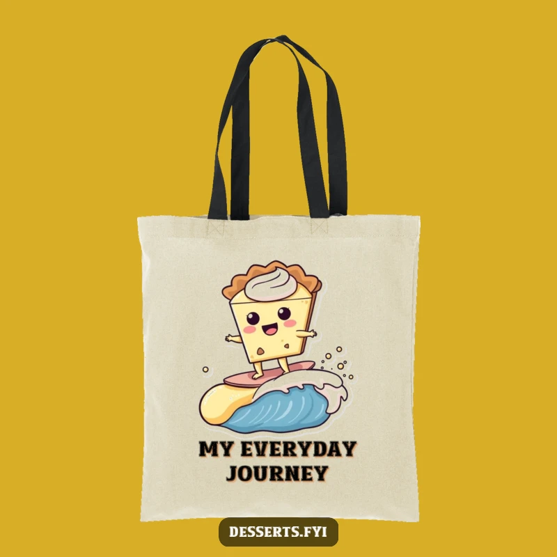 Funny Pie Character Custard Wave Tote Bag - Carry Dessert Fun