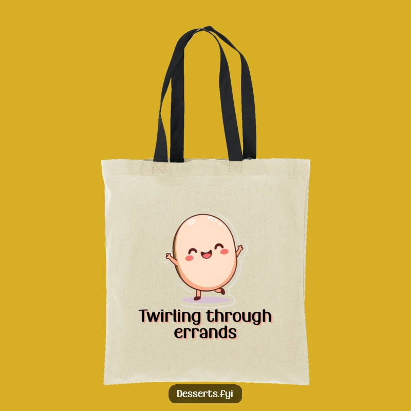 Funny Macaron Twirl Tote Bag: Carry Your Essentials with Parisian Pastry Pizzazz